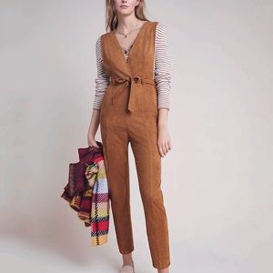 Anthropologie Easton Sueded Jumpsuit